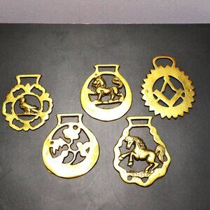 Rustic Brass Horse Bridle Medallions Vintage Barn Decor Country Farmhouse Themes